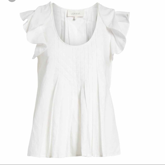 The Great. The Tulip Linen & Cotton Top - Picture 2 of 8